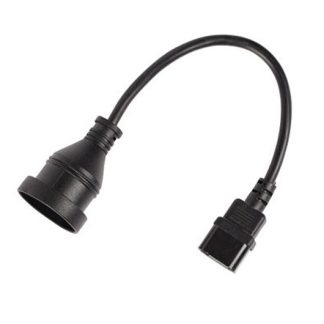 IEC C14 Mains Socket Power Cable Black 30cm