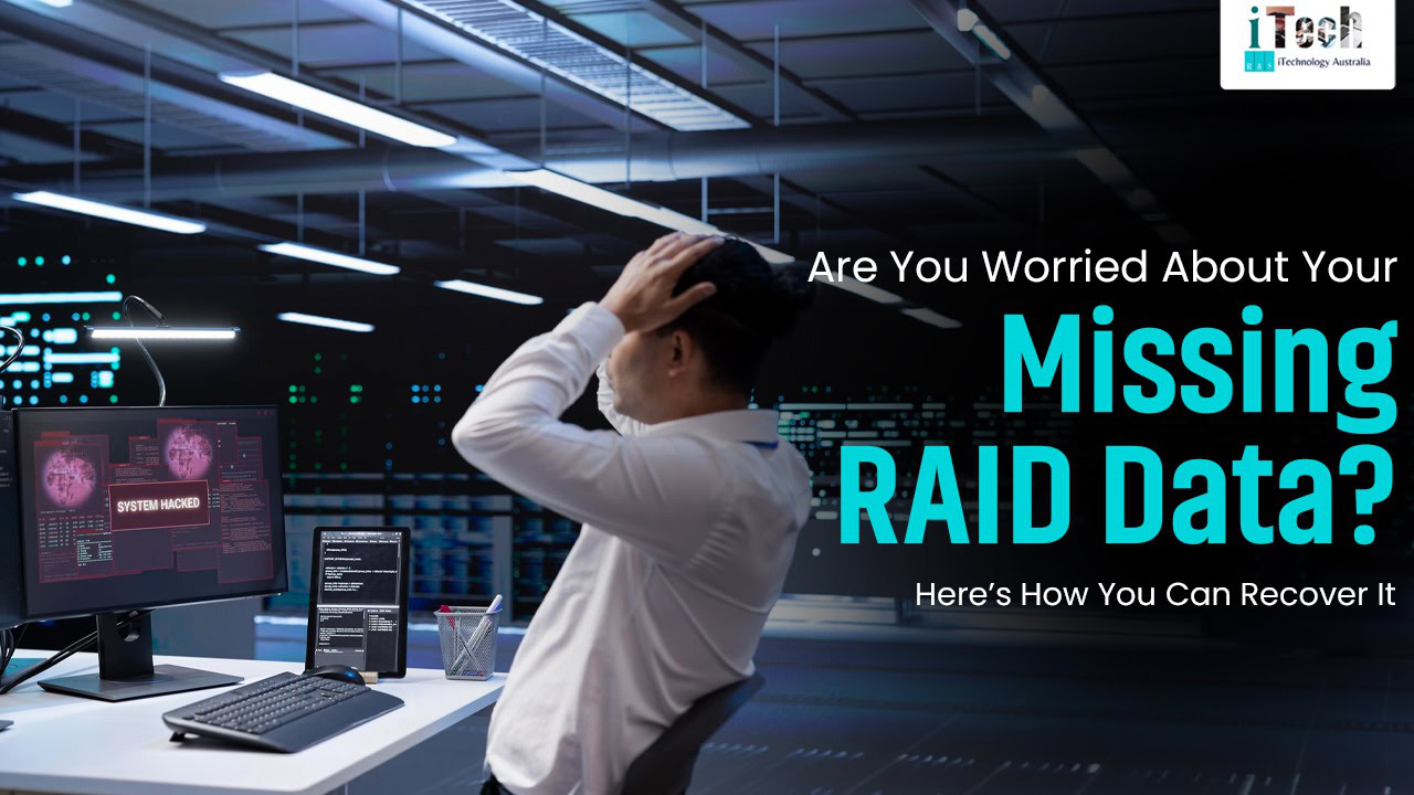 Man worried about missing RAID data in a high-tech data recovery center.